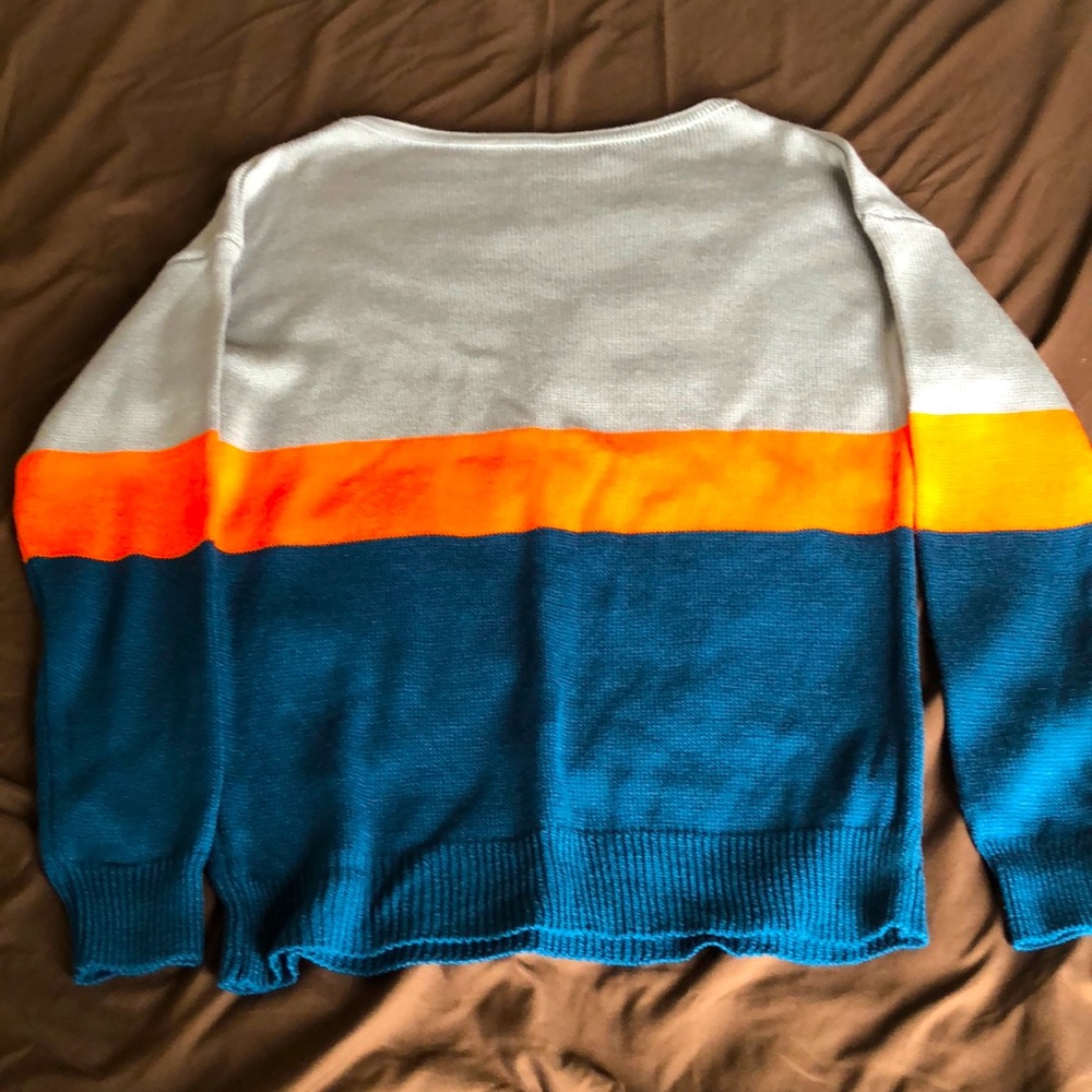 Teal & Orange Block Sweater
